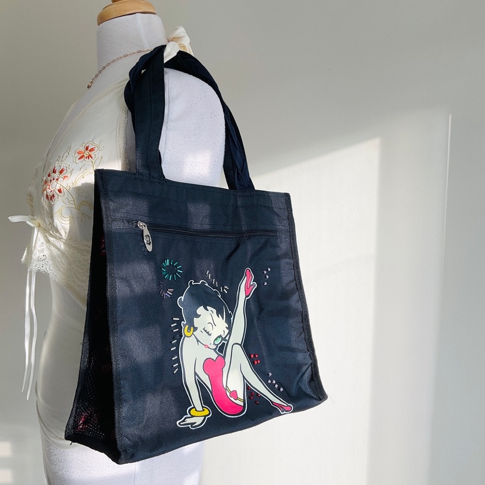 Betty Boop Black Tote with Pink and Yellow Accents